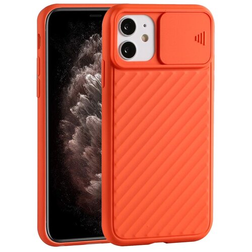 фото Чехол силиконовый для iphone 11 6.1 со шторкой для камеры оранжевый grand price
