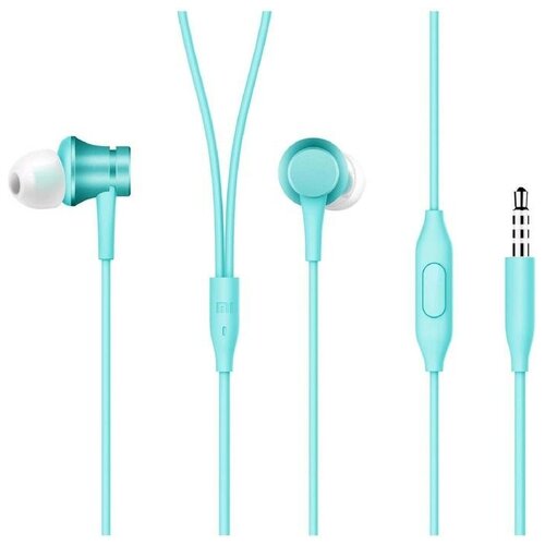 Наушники Xiaomi Piston Fresh Bloom HSEJ03JY, вакуумные, микрофон, 98дБ, 3.5мм,1.25м, голубые амбушюр red line ут000029559 комплект 2 пары силиконовые черные