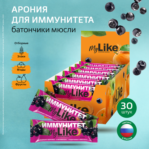МЛ Батончик-мюсли Арония для иммунитета. 25 г в упаковке 30шт