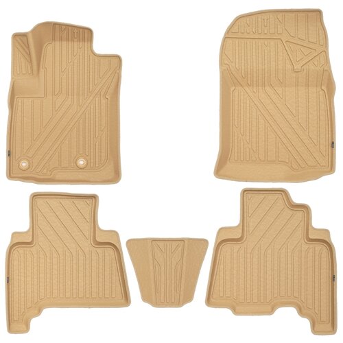 фото Коврики kvest 3d в салон подходят для toyota lc-150 prado, 2013->, 5 шт. (полиуретан, бежевый, бежевый)