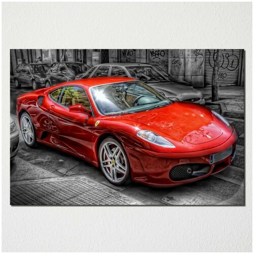 Картина на Дереве - "Ferrari F430", размер 60х40 см