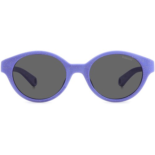 фото Солнцезащитные очки polaroid pld k007/s mw2 m9, круглые, чехол/футляр в комплекте, поляризационные, со 100% защитой от уф-лучей, фиолетовый