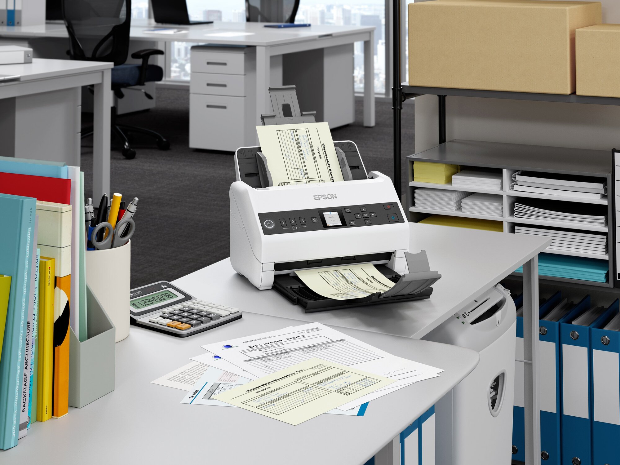 Сканер планшетный/протяжный Epson WorkForce DS-730N (B11B259401/B11B259502) A4 белый