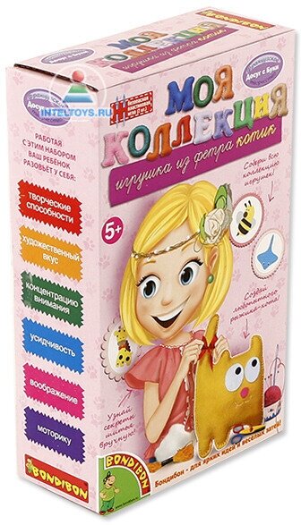BONDIBON Набор для шитья Игрушка из фетра Кот (ВВ1222) 110 г 7.6 см - фото №12