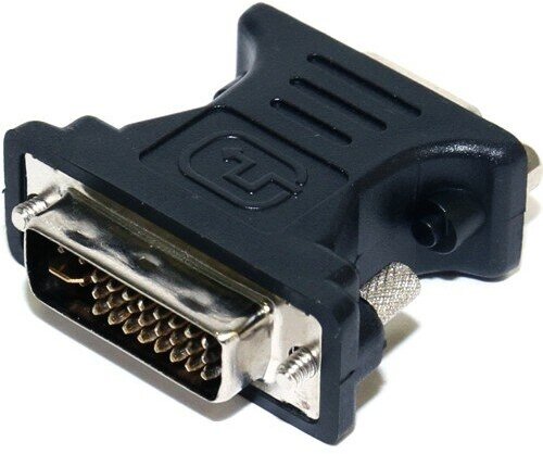 Видео адаптер AT1209 DVI-I 29M-VGAF переходник для подключения монитора, чёрный
