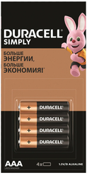 Батарейка Duracell Simply AAA, 4 шт.