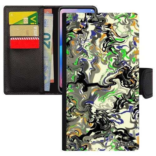 фото Чехол книжка на мобильный iphone xr, "мраморный фон" зигзаг спираль utaupia