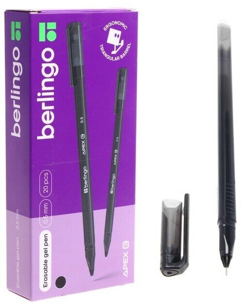 Ручка Berlingo Apex E гелевая стираемая черная 0.5мм - фото №10