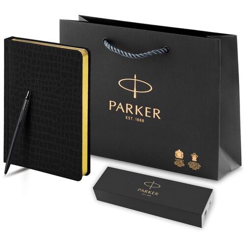 Подарочный набор: Шариковая ручка Parker Jotter XL SE20 Monochrome в подарочной упаковке и ежедневник недатированный черный