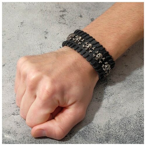 фото Браслет queen fair, металл, размер 20 см, черный, серебряный