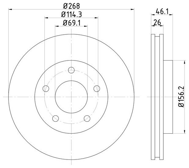 Диск тормозной перед Nisshinbo ND3007