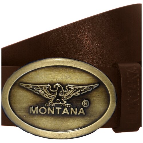 Ремень Montana, натуральная кожа, металл, для мужчин, размер XXL, длина 130 см., коричневый, золотой
