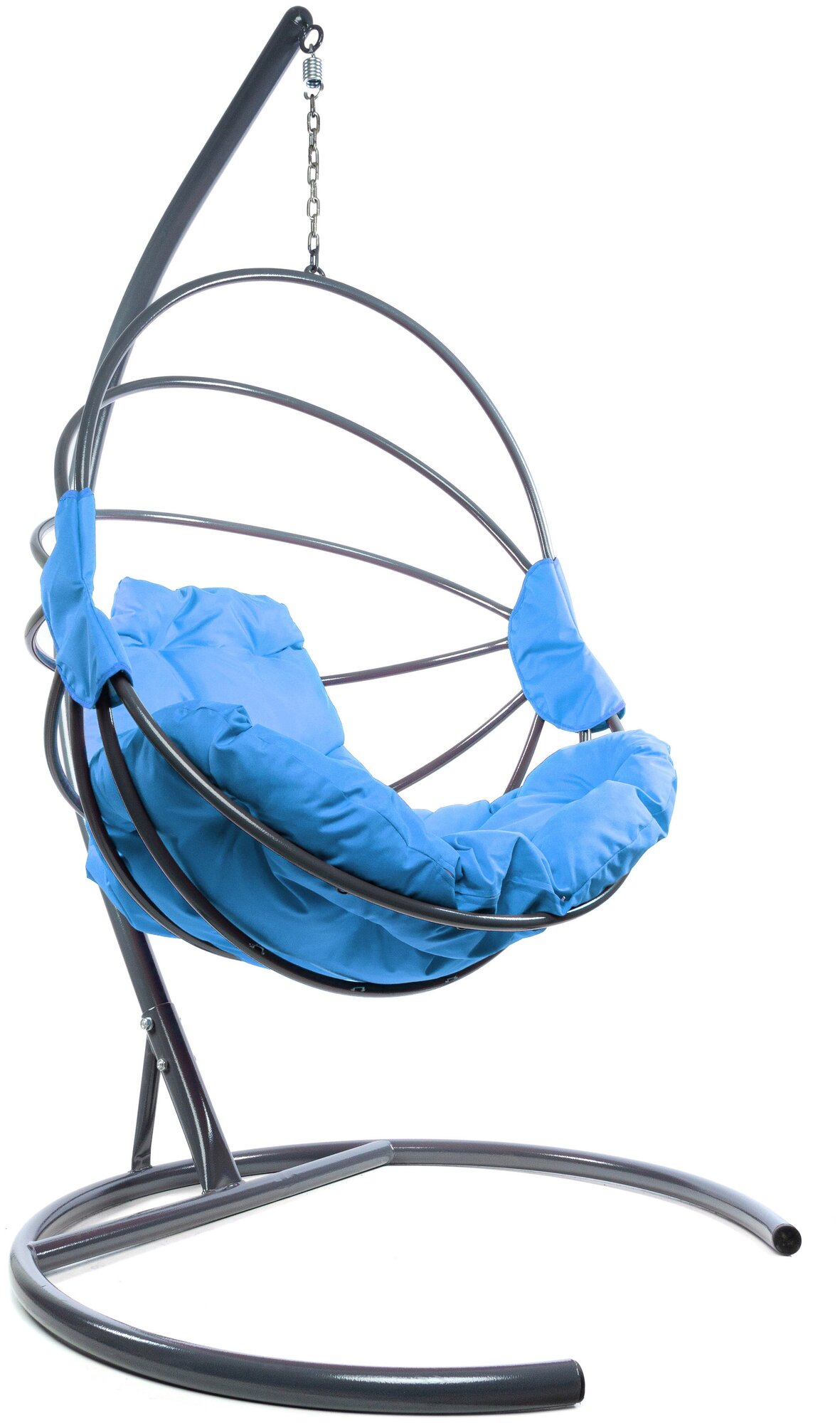 Подвесное кресло M-Group веер, разборный серый, голубая подушка - фотография № 4