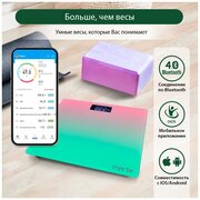MARTA MT-SC1691 зелено-розовый LCD весы напольные диагностические, умные с Bluetooth
