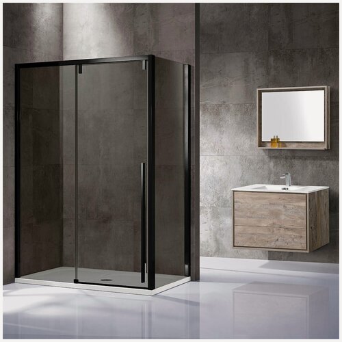 Изображение товара Душевой уголок Vincea Лугано (Lugano) VSR-1L9012CGB-1, 1200*900, черный, стекло тонированное
