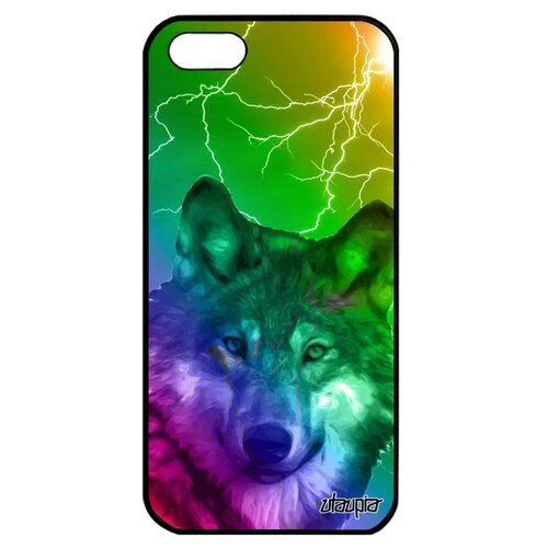 фото Чехол на телефон apple iphone 5 5s se, "дикий волк" злой лютоволк utaupia