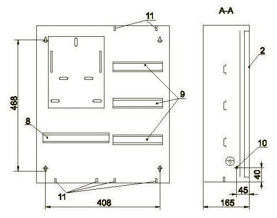 MKM32-N-24-31-ZO Корпус металлический ЩУРн-3/24зо-1 36 УХЛ3 IP31 IEK - фото №6