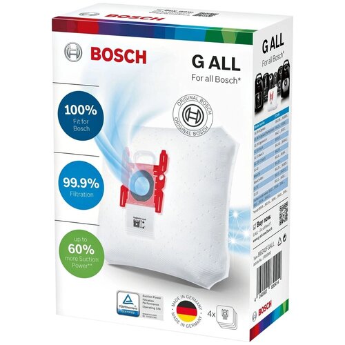 мешок для пылесоса bosch bbz41fgall Мешки-пылесборники Bosch PowerProtect, тип G ALL, 4 шт. 17003048