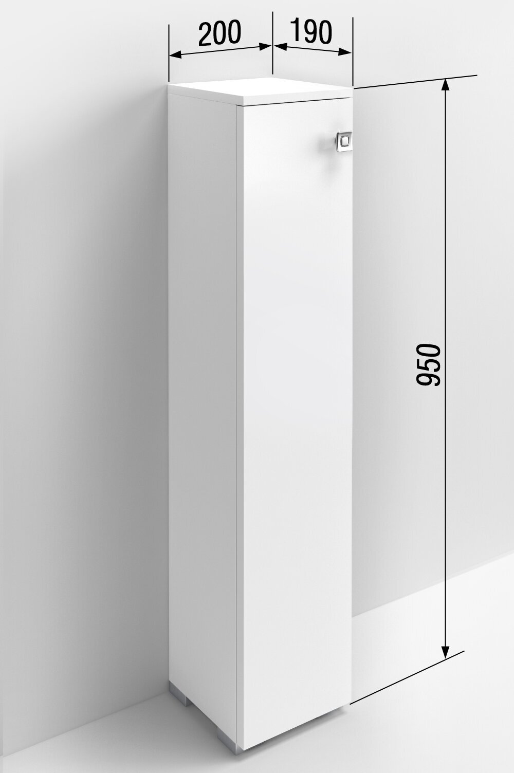 Шкаф для ванной комнаты, Гестия, ШТВиола, белый, левый, 95*20*19 - фотография № 2