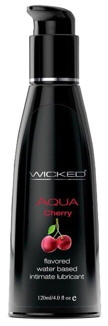 Лубрикант с ароматом сладкой вишни Wicked Aqua Cherry - 120 мл.