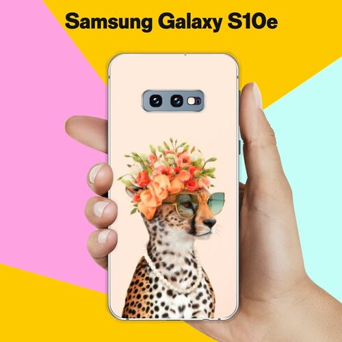 черный силиконовый чехол для samsung galaxy s10e tony style в очках для самсунг галакси с10е Силиконовый чехол на Samsung Galaxy S10e Гепард в очках / для Самсунг Галакси С10е