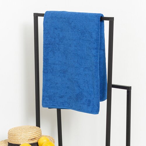 Махровое полотенце большое Sandal "люкс" 100*150 см, цвет - синий.