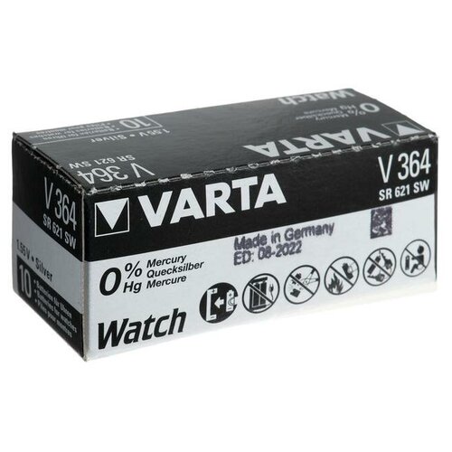 Батарейка цинковая Varta, V364 (SR621SW/G1)-1BL, 1.55В , блистер, 1 шт.