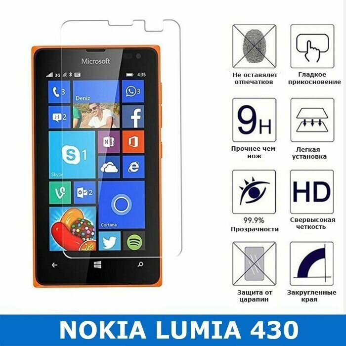 Защитное стекло для Nokia Lumia 430 0.3 мм