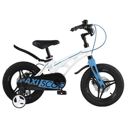 фото Детский двухколесный велосипед maxiscoo, серия "cosmic" (2021), делюкс плюс, 14", белый жемчуг