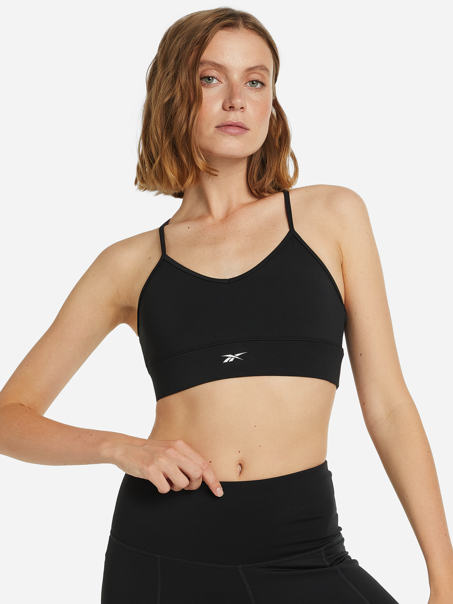 Топ Reebok для женщин, Размер:S, Цвет:черный, Модель:ID TRAIN TRI-BACK BRA