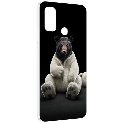 Чехол MyPads Медведь-бурый-белый для UleFone Note 10P / Note 10 задняя-панель-накладка-бампер