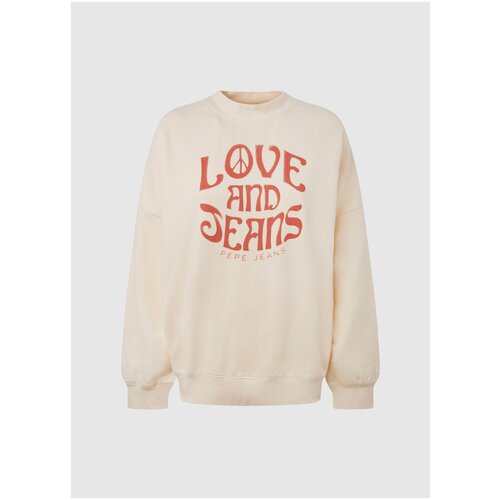 фото Толстовка для женщин, pepe jeans london, модель: pl581258, цвет: розово-бежевый, размер: l