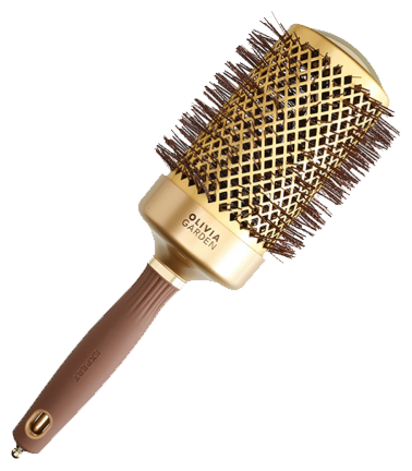 Olivia Garden термобрашинг EXPERT BLOWOUT SHINE Wavy Bristles Gold&Brown 65, 20 см, диаметр 6.4 см