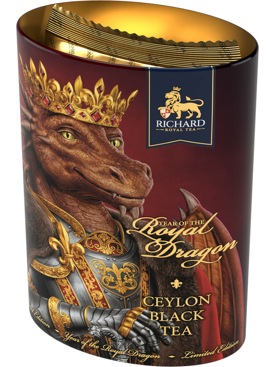 Richard "Year of the Royal Dragon" чёрный весовой чай, 80 г,король - фотография № 5