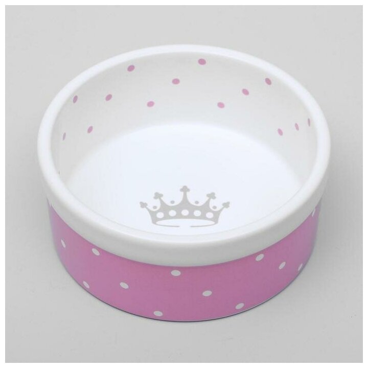 Пижон Миска керамическая "Princess" 400 мл 13 х 5,5 см, розовая