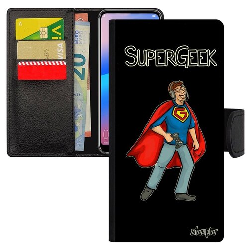 фото Чехол книжка на телефон huawei p20 pro уникальный дизайн супергик игрок юмор utaupia