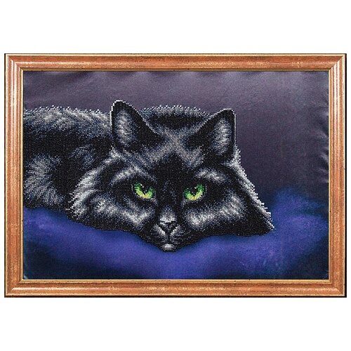 Черный кот (рис. на ткани 39х27)