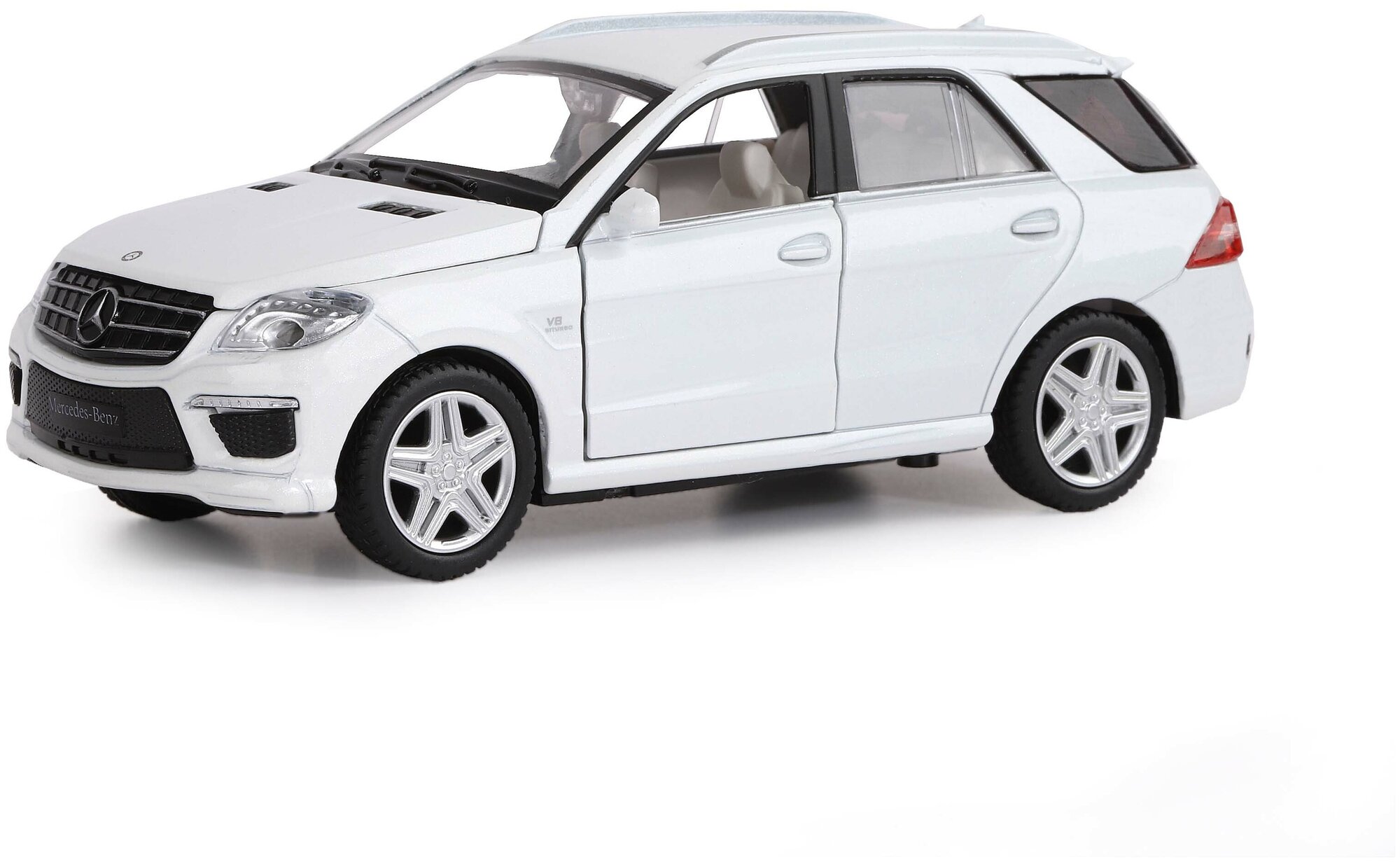 Машина "автопанорама" Mercedes- Benz ML63 AMG, белый, 1/32, свет, звук, инерция, в/к 17,5*13,5*9 см