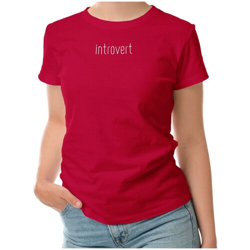 Женская футболка «introvert» (XL, темно-синий)