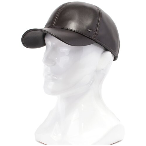 фото Бейсболка antar 200202 из натуральной кожи, размер 58-59, коричневый