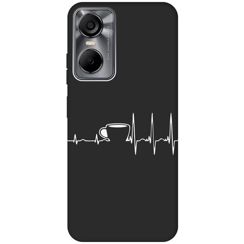 Матовый чехол Coffee Cardiogram W для Tecno Pop 6 Pro / Техно Поп 6 Про с 3D эффектом черный матовый чехол love charger w для tecno pop 6 pro техно поп 6 про с 3d эффектом черный