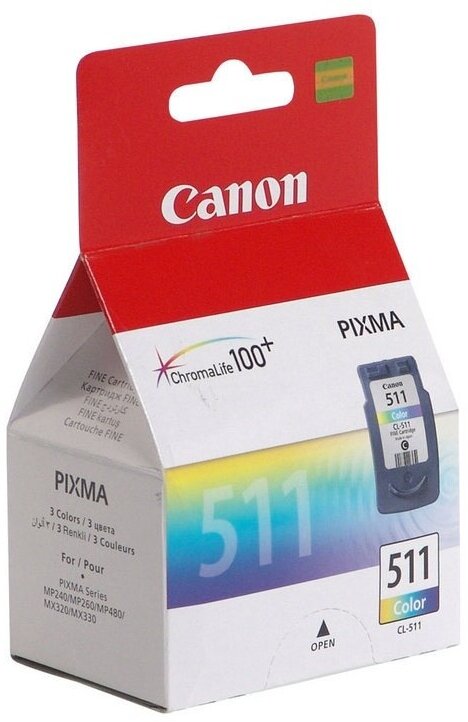Картридж для струйного принтера Canon CL-511, цветной, МР240, 250, 260, 270, 490, 230 (2972B007)