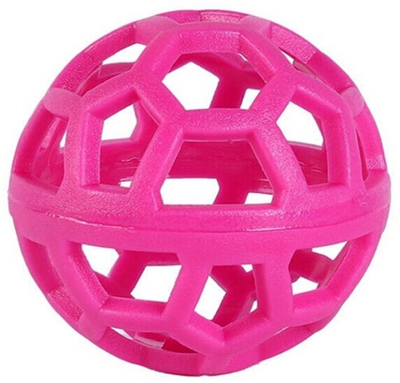 Жевательная игрушка для собак мяч полый резиновый с отверстиями для лакомства 9 см