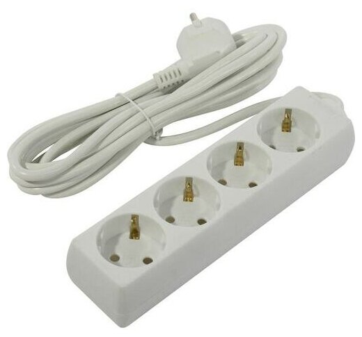 Удлинитель ExeGate ECE-4-3W 4 Sockets с заземлением 3m White EX285815RUS - фотография № 3