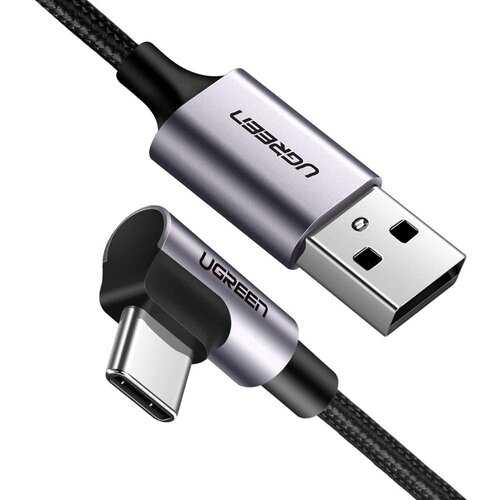 Кабель UGreen 70255, 3 м, черный кабель ugreen us385 20299 usb a male to usb c male 3 0 3a 90 degree angled cable 1 м черный