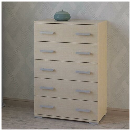 Комод узкий 5 ящиков 70х37.4х101.6 см. МагМебель 97 дуб молочный