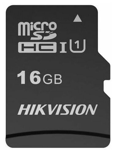 Карта памяти microSDHC UHS-I U1 Hikvision 16 ГБ, 92 МБ/с, Class 10, HS-TF-C1(STD)/16G/Adapter, 1 шт, переходник SD
