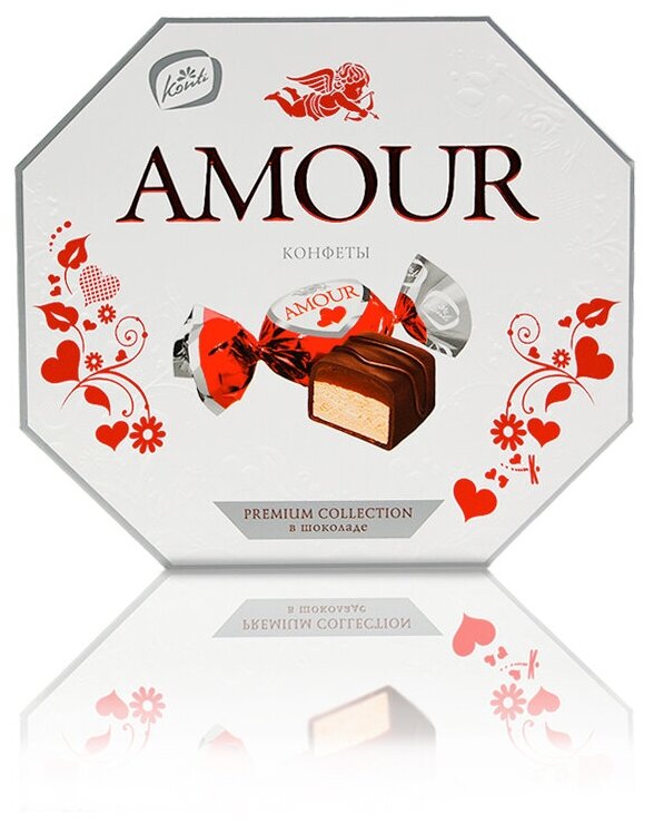 Конфеты AMOUR с нугой и карамелью, покрытые шоколадом, 150г - фотография № 2