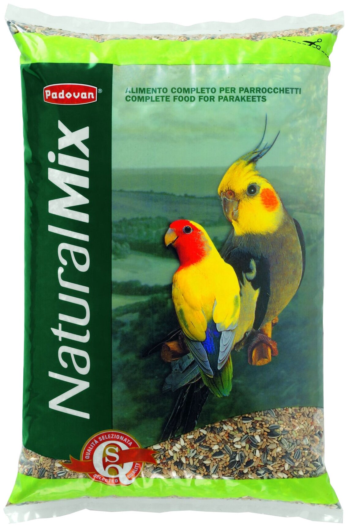 Padovan корм Naturalmix Parrocchetti для средних попугаев