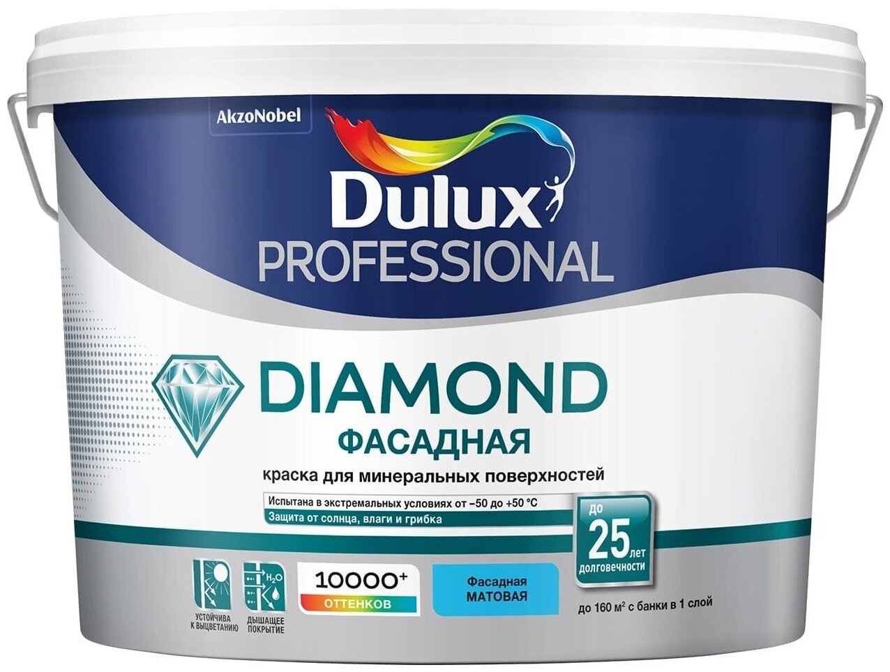 фото DULUX Professional Diamond фасадная BW гладкая 9л